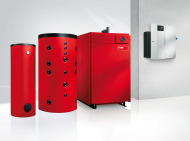 Storage tanks for domestic hot water and heating energy.